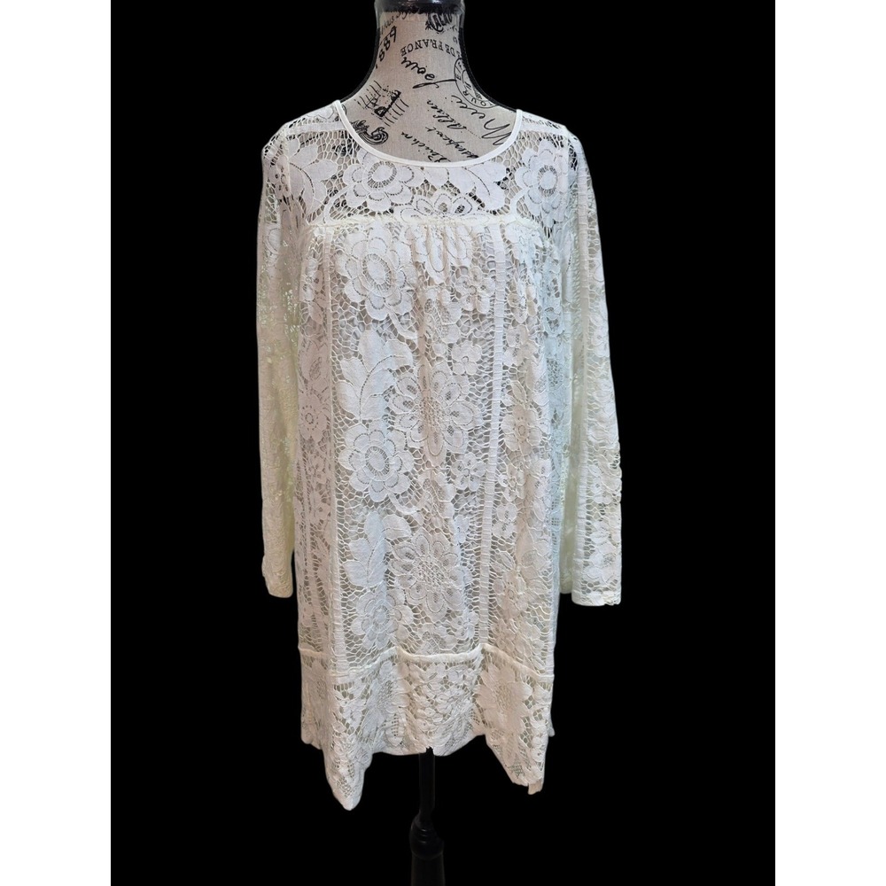 JJ'S Fairyland White Lace Mini Dress Small Boho Cottagecore Romantic Bridal